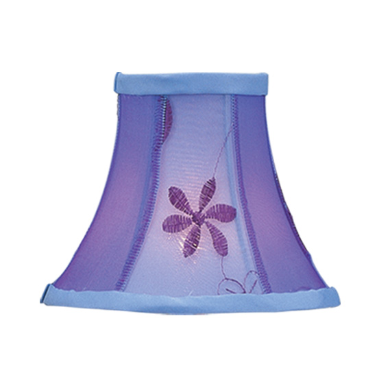 Livex Lighting S222 Chandelier Shade Violet Embroidered Floral Silk Bell Clip Shade